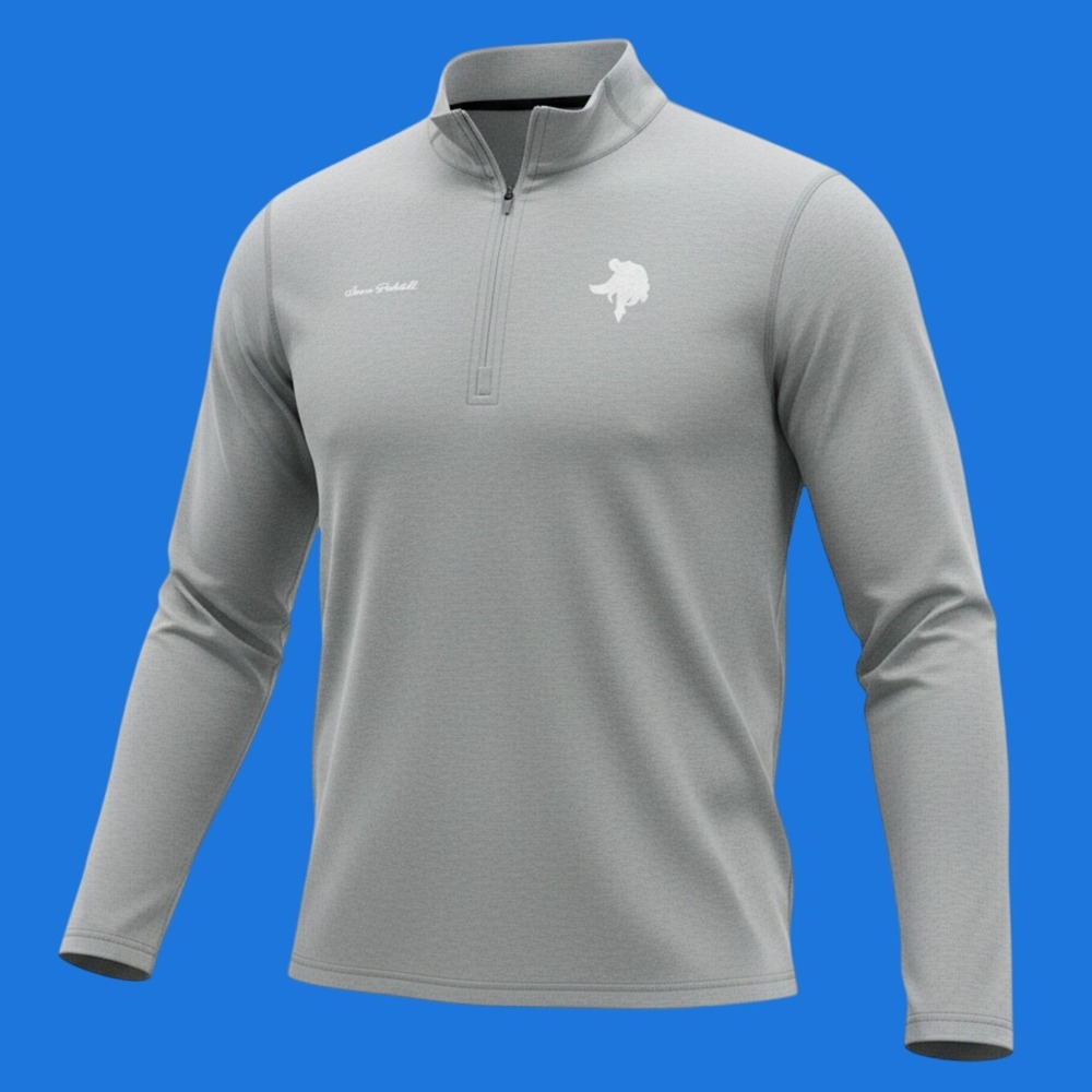 TravisMathew 1/4 Zip Pullover Mens 2XL Gray Marina Basketball Viking Logo